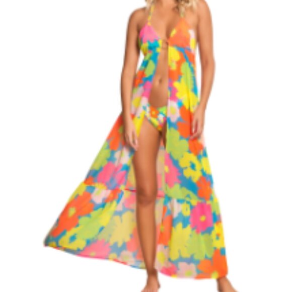 Maaji Lorelai Floral '90s Cover-Up Dress Size Medium - Picture 2 of 5